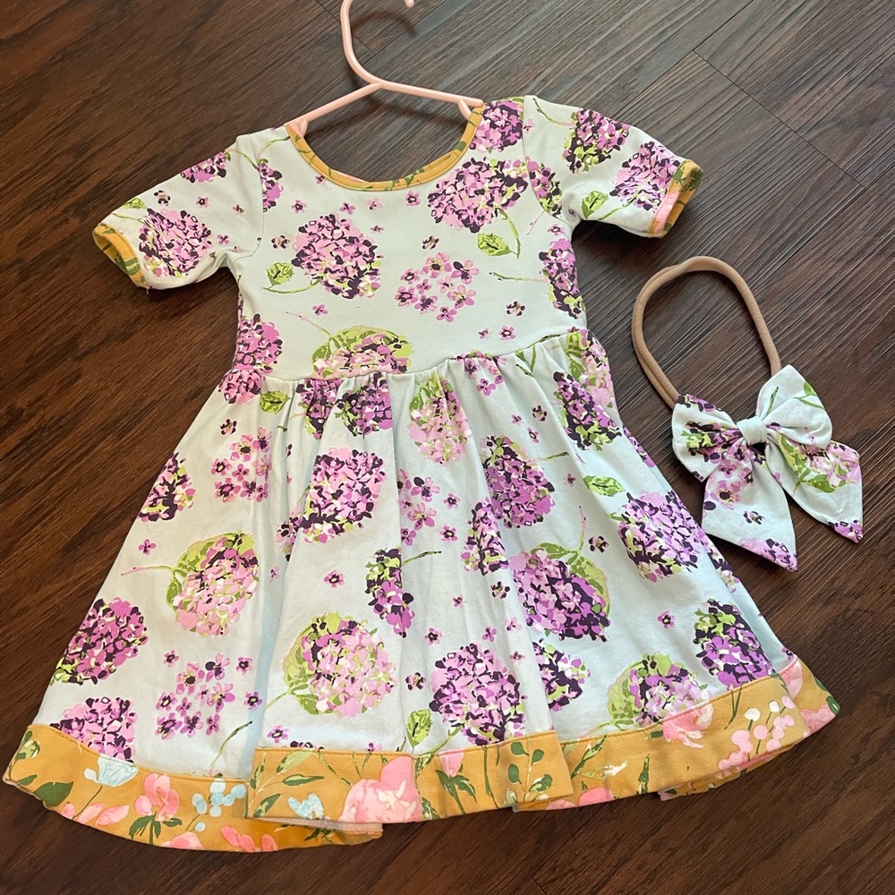 SweetHoney Dress and matching bow headband